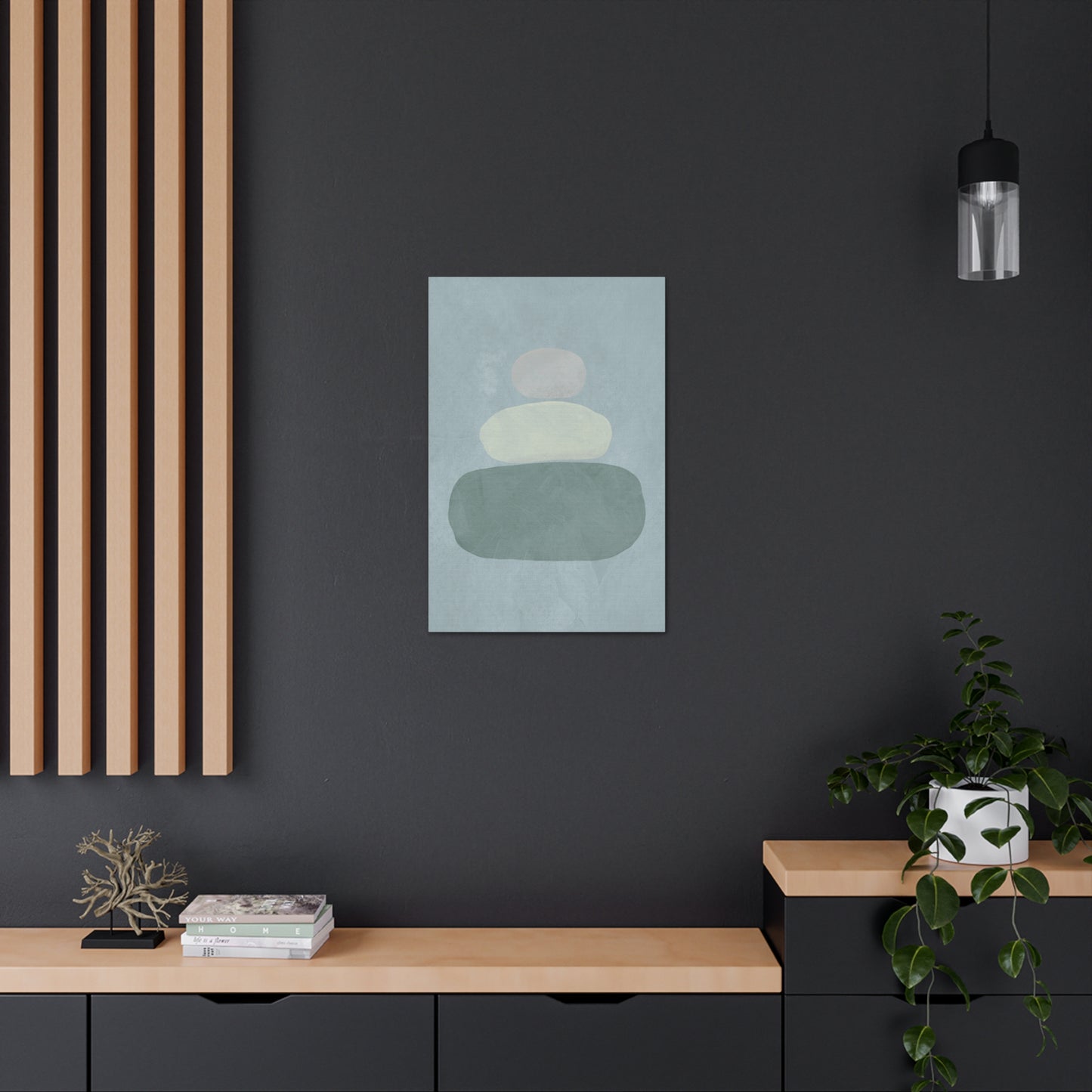 Pebble Stack in Blue Canvas Print