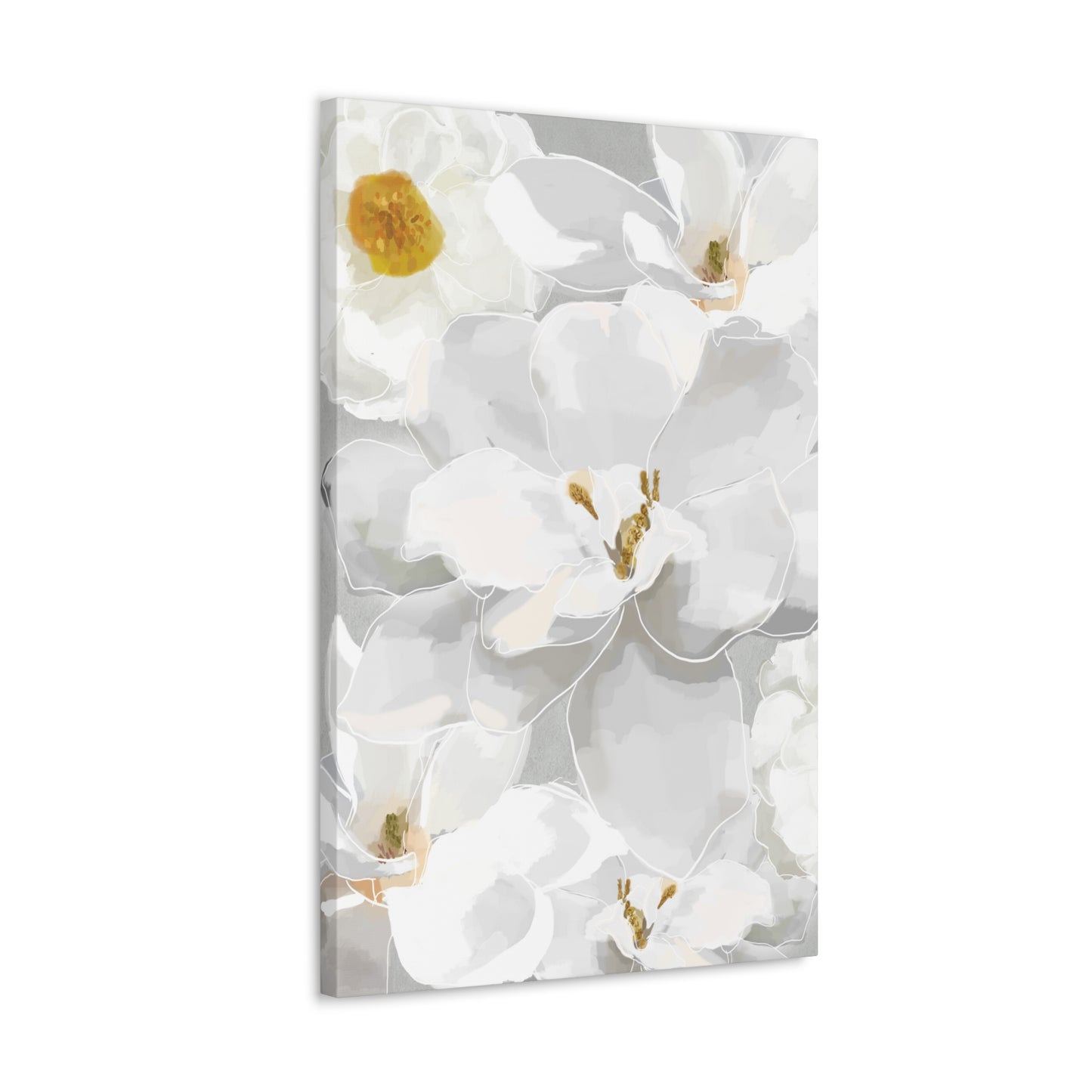 White Florals Canvas Print