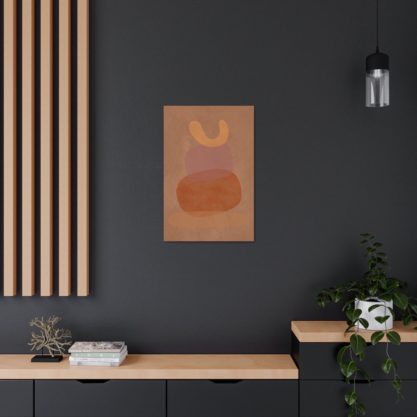 Pebble Stack in Orange Canvas Print
