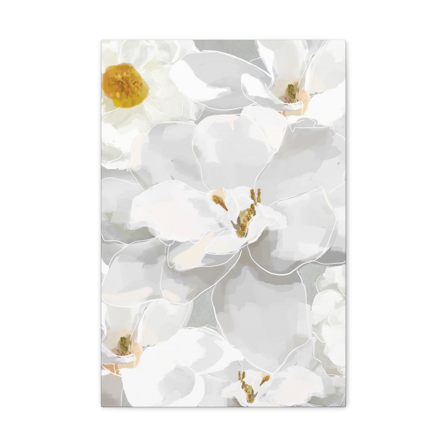 White Florals Canvas Print
