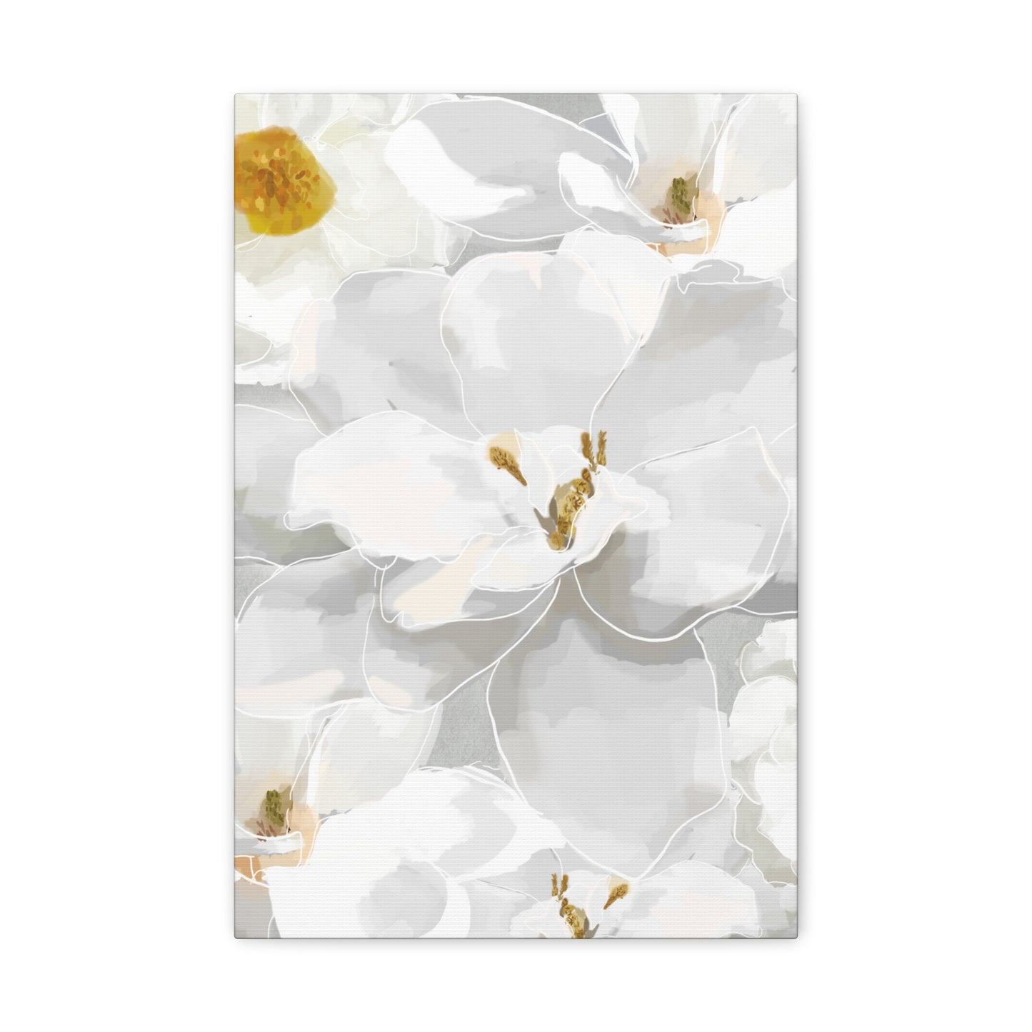 White Florals Canvas Print