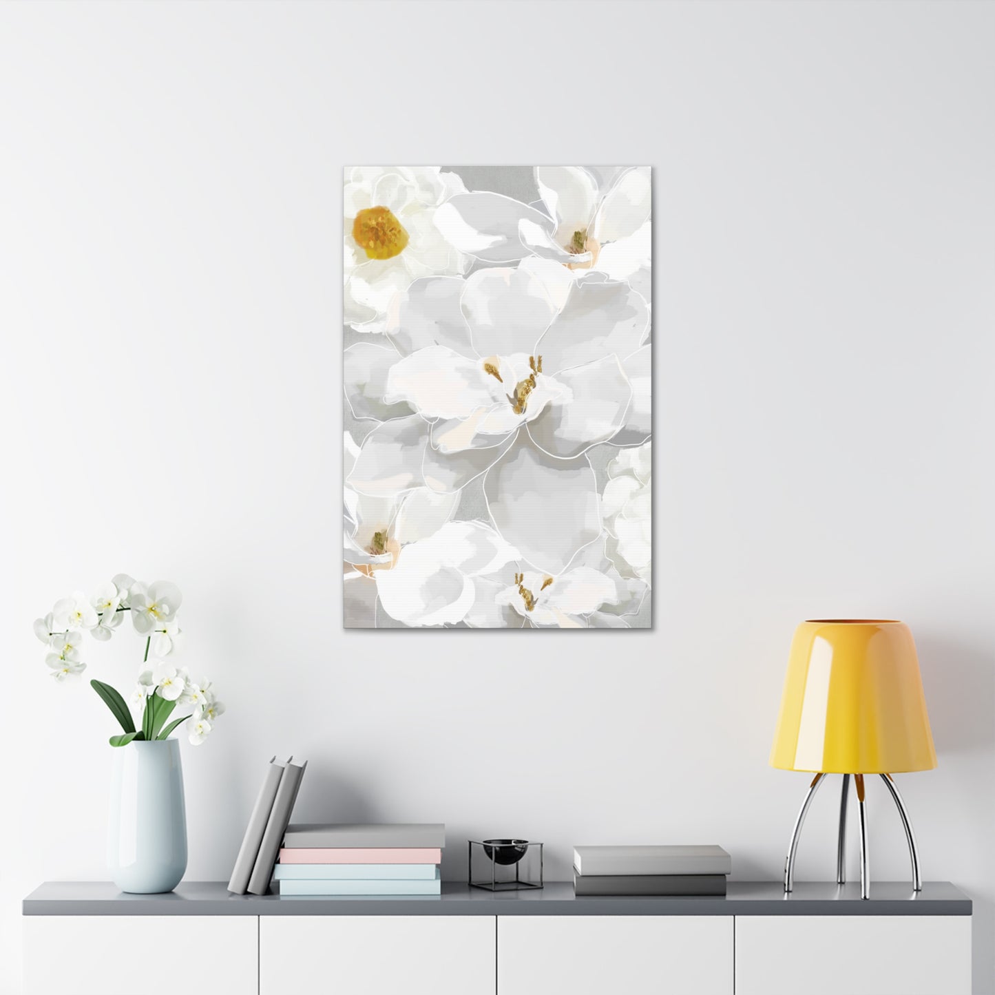White Florals Canvas Print