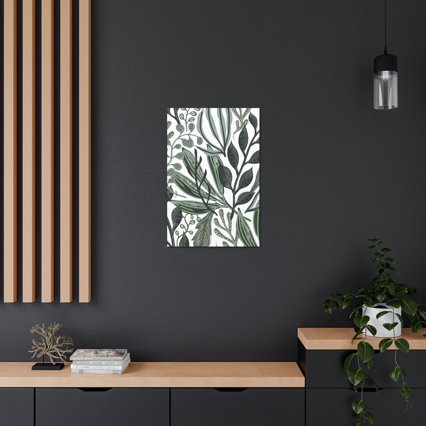 Greenery on White Canvas Print