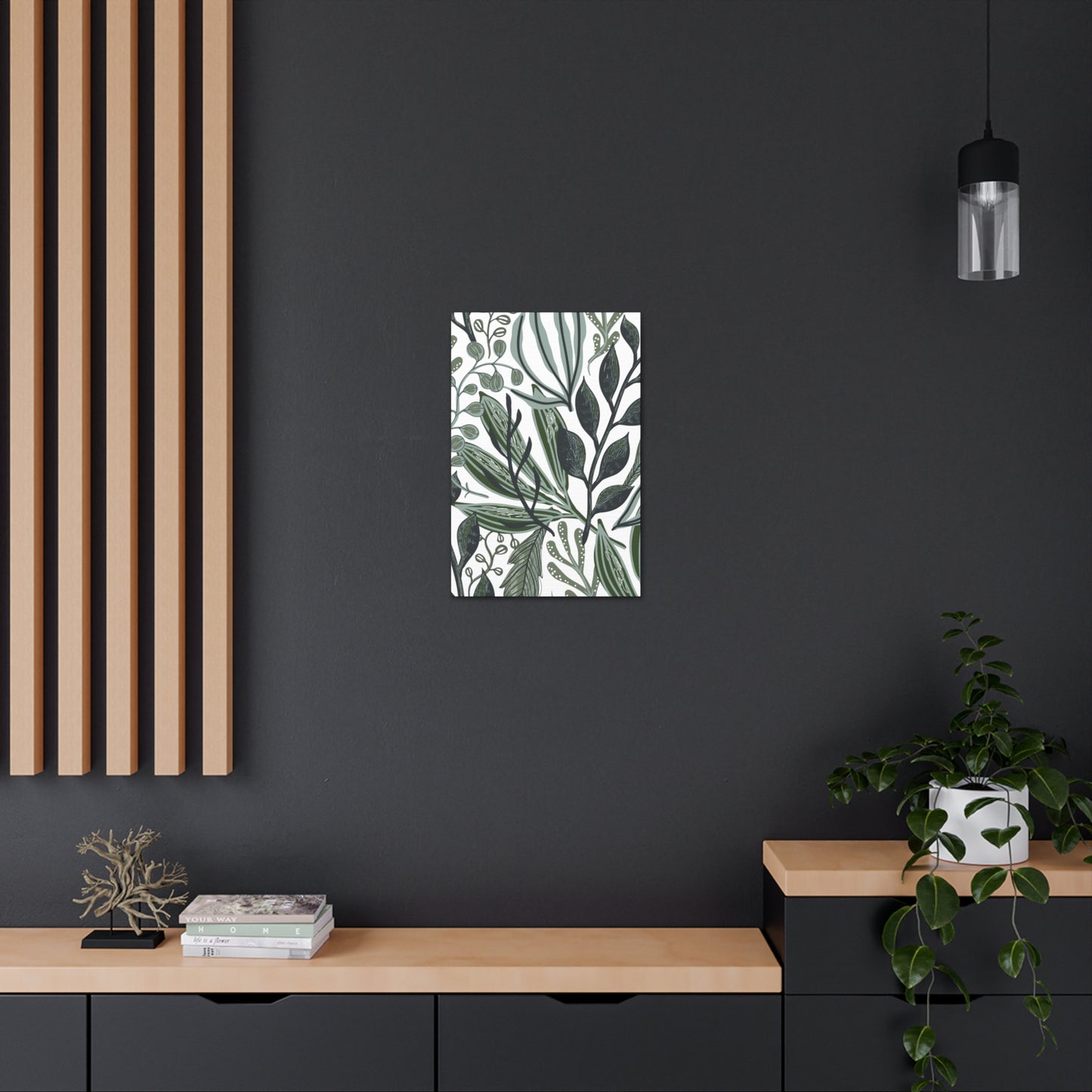 Greenery on White Canvas Print