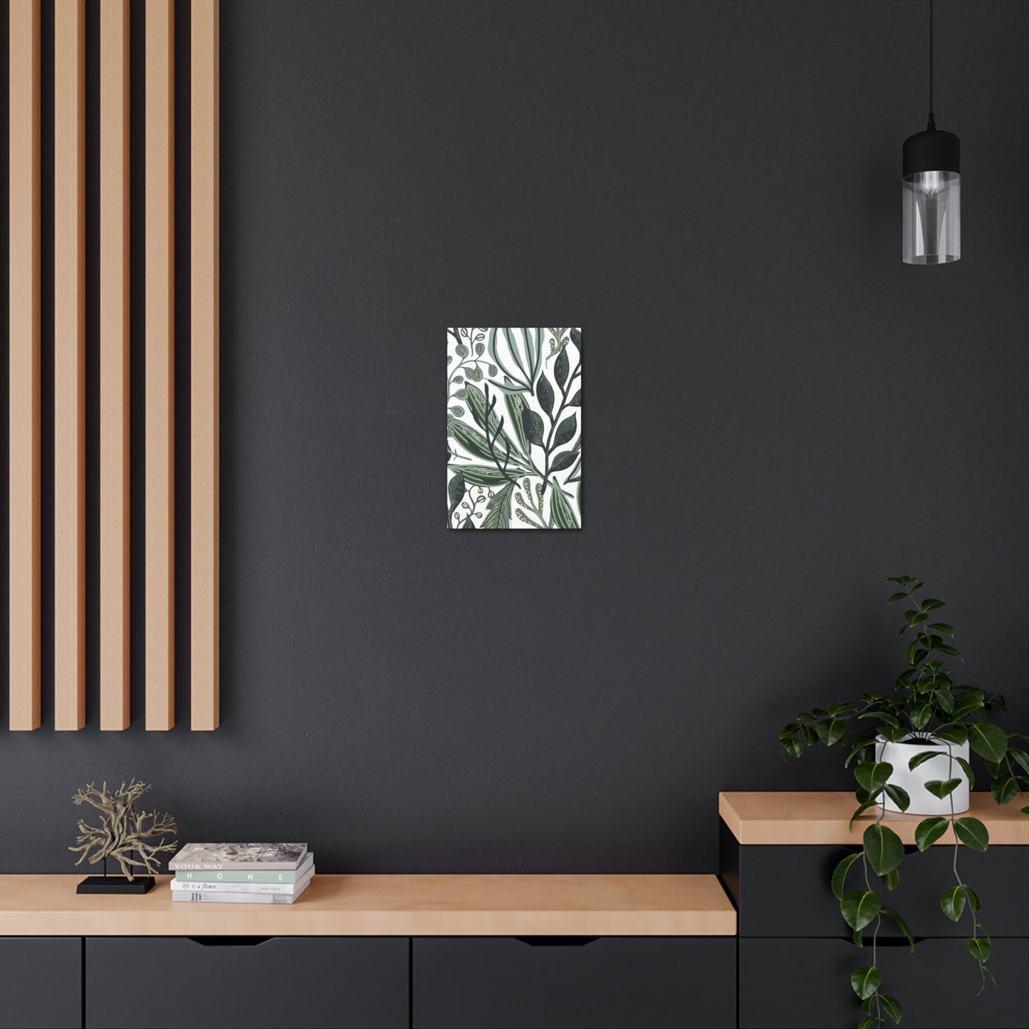 Greenery on White Canvas Print