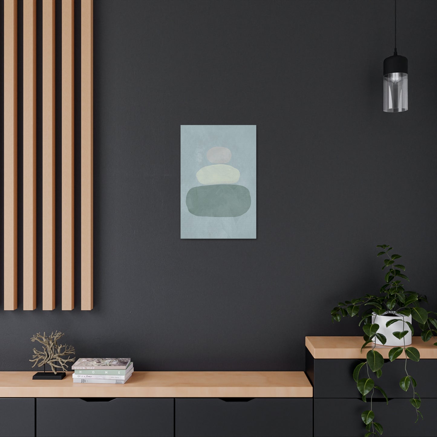 Pebble Stack in Blue Canvas Print