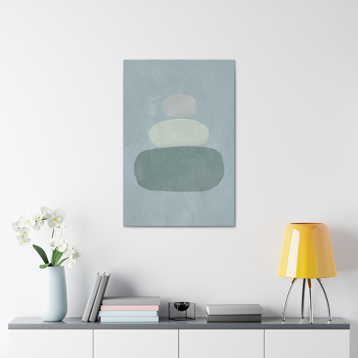 Pebble Stack in Blue Canvas Print