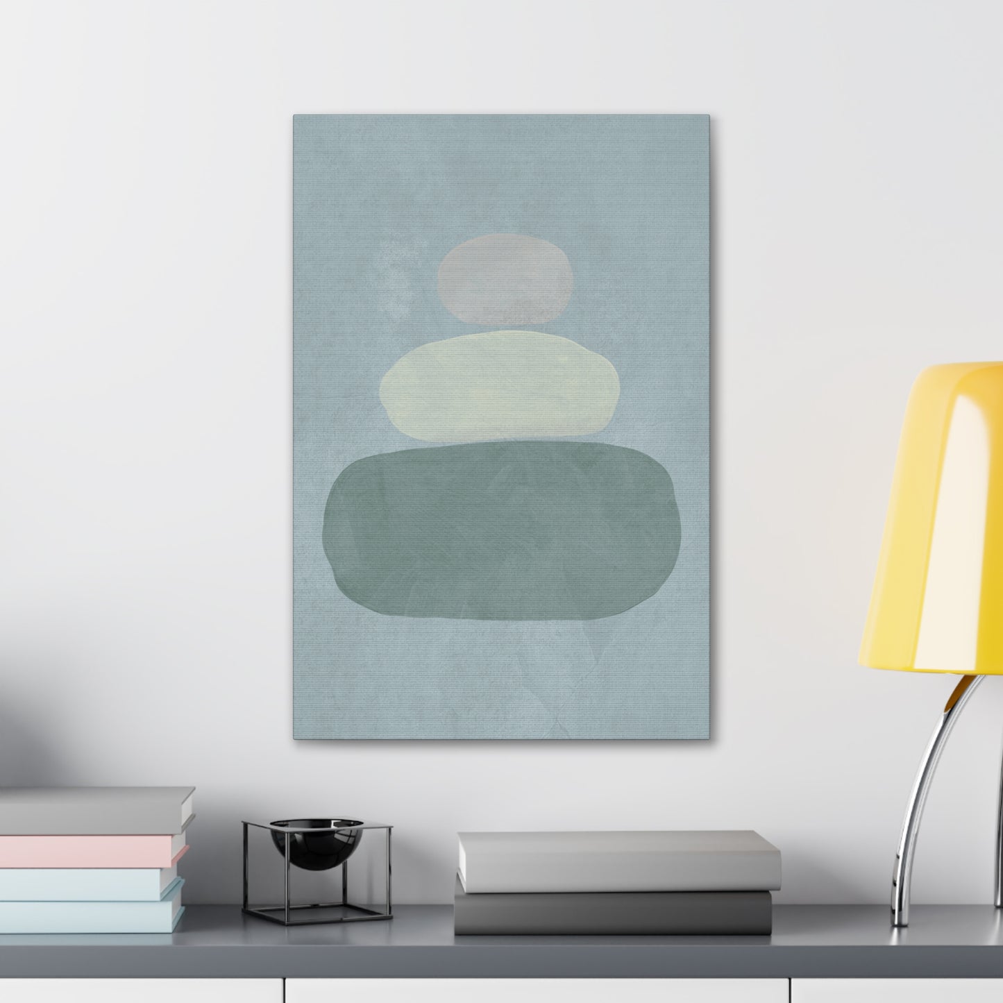 Pebble Stack in Blue Canvas Print