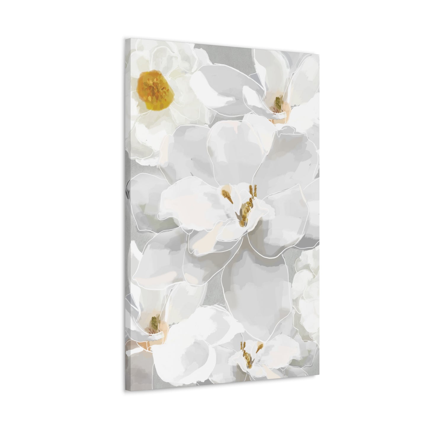 White Florals Canvas Print