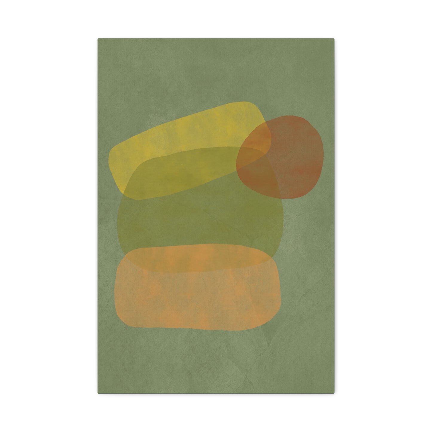 Pebble Stack in Green Canvas Print