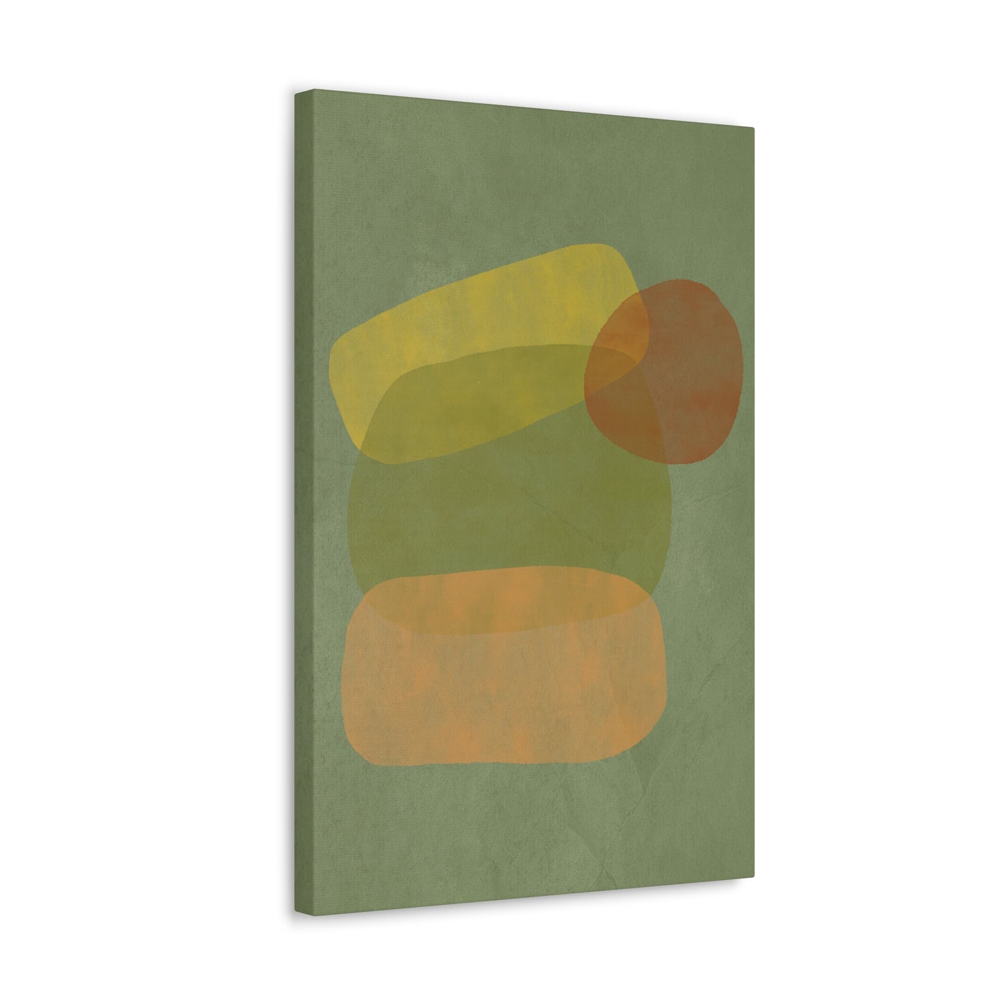 Pebble Stack in Green Canvas Print