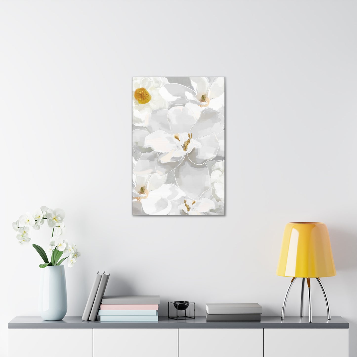 White Florals Canvas Print