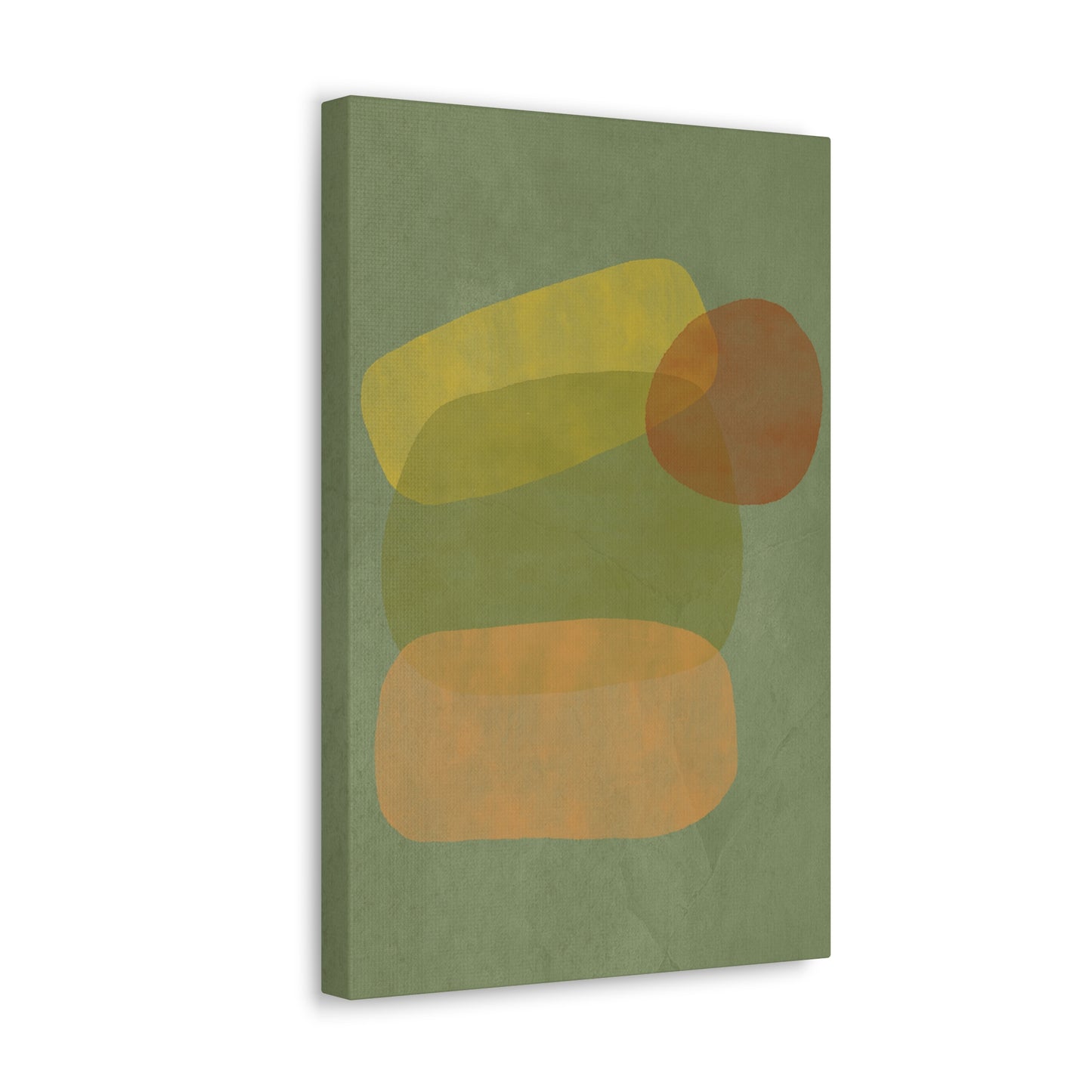 Pebble Stack in Green Canvas Print