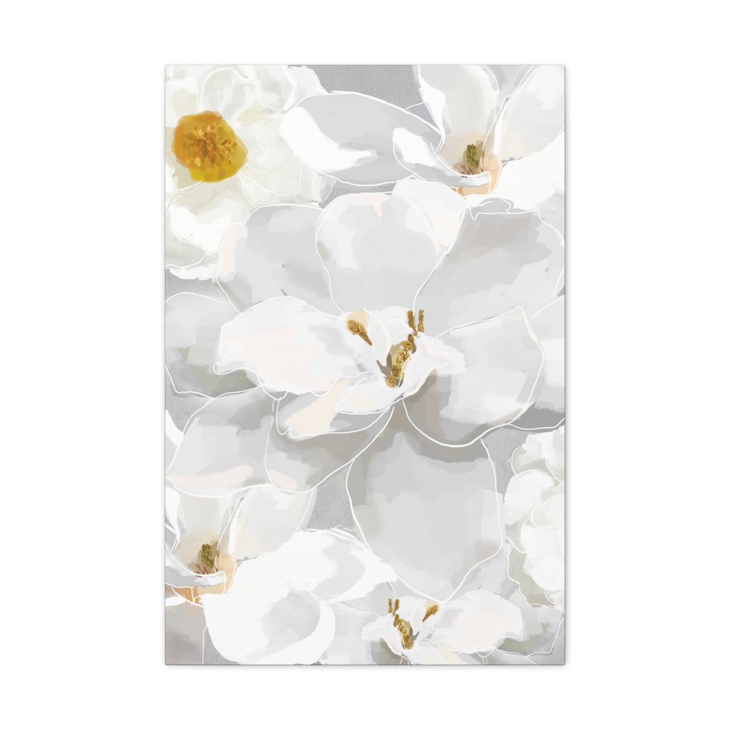 White Florals Canvas Print