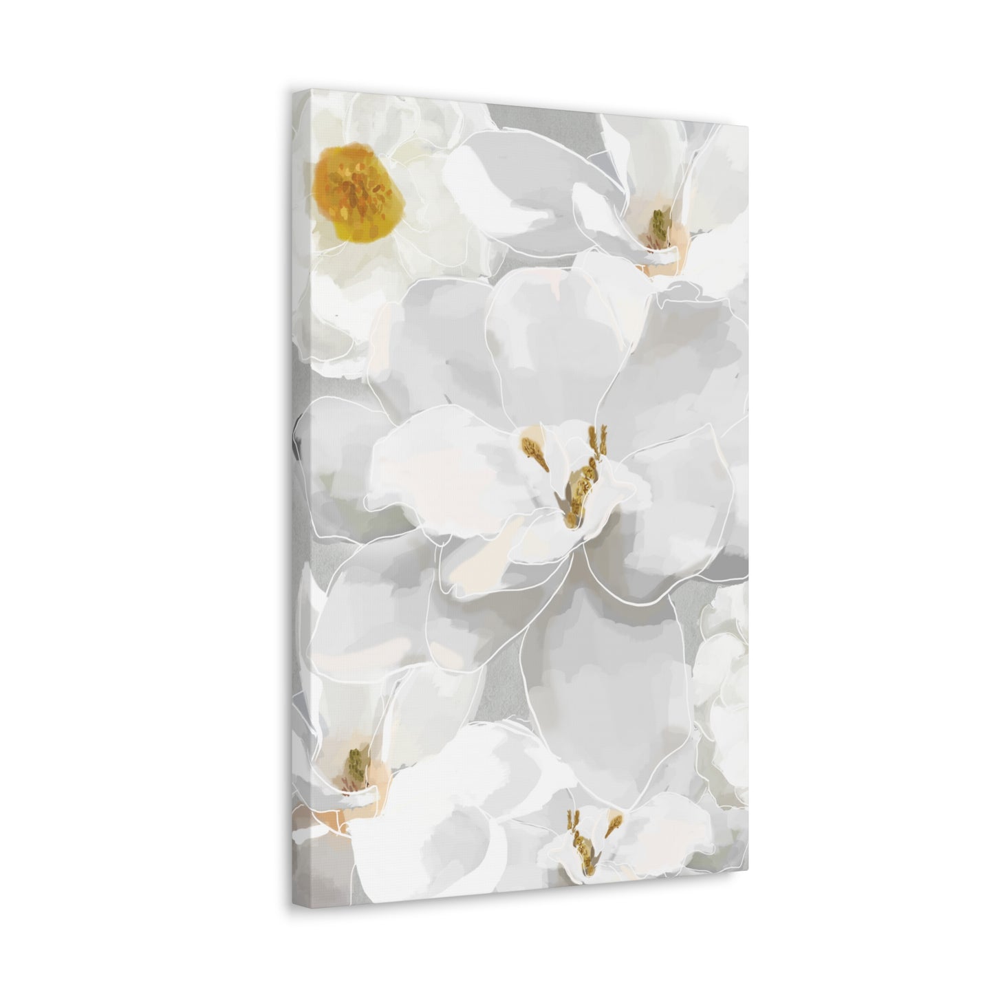 White Florals Canvas Print