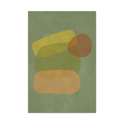 Pebble Stack in Green Canvas Print