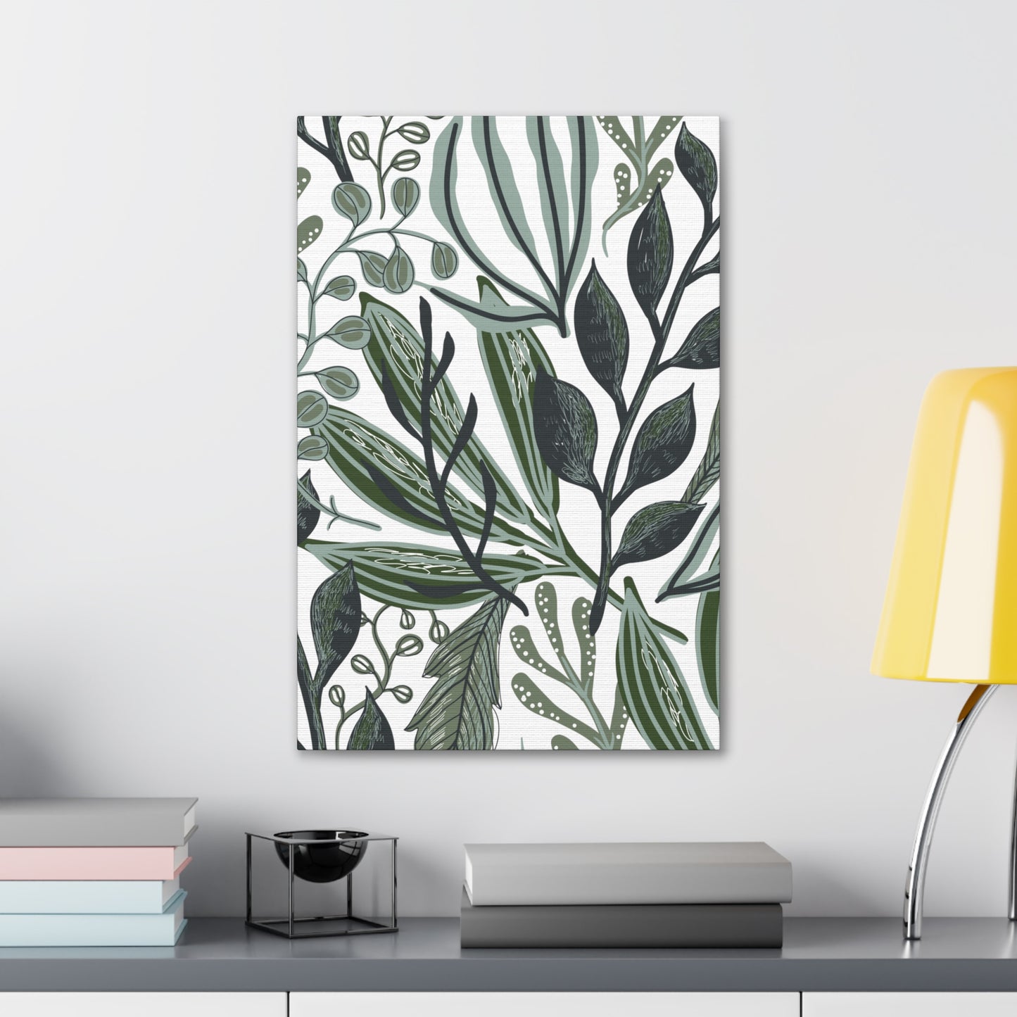 Greenery on White Canvas Print