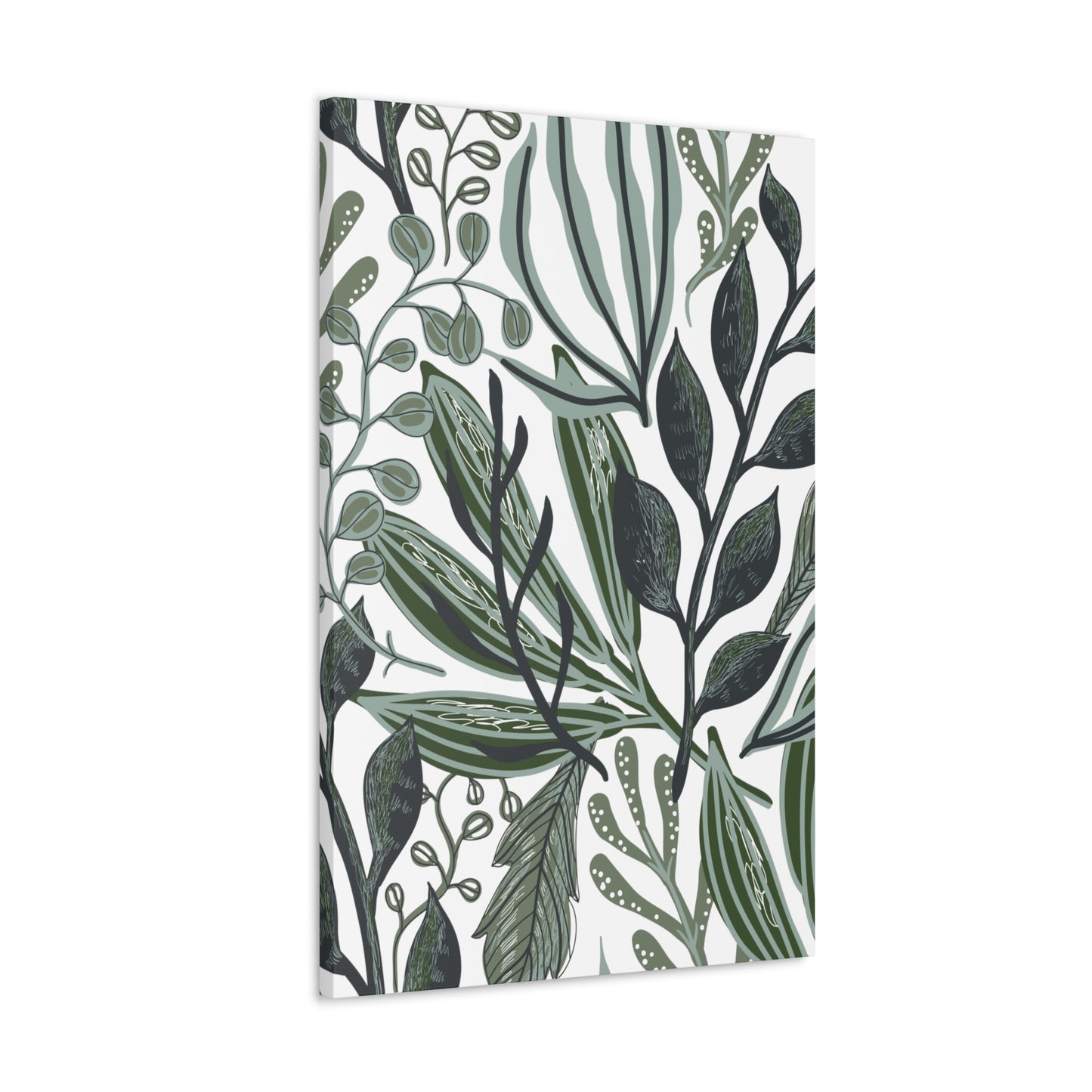 Greenery on White Canvas Print