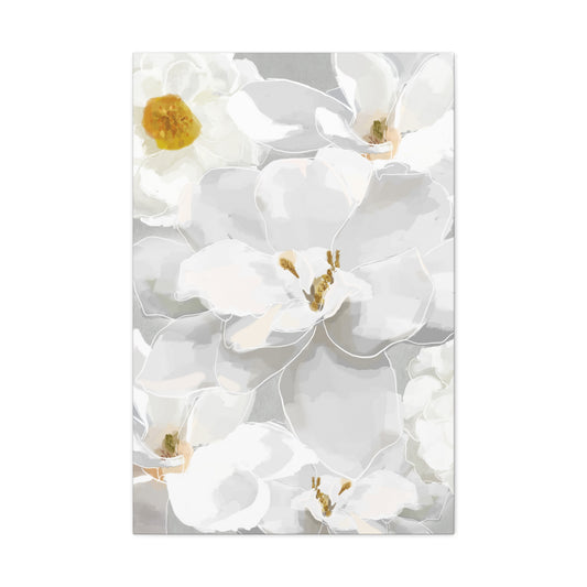 White Florals Canvas Print