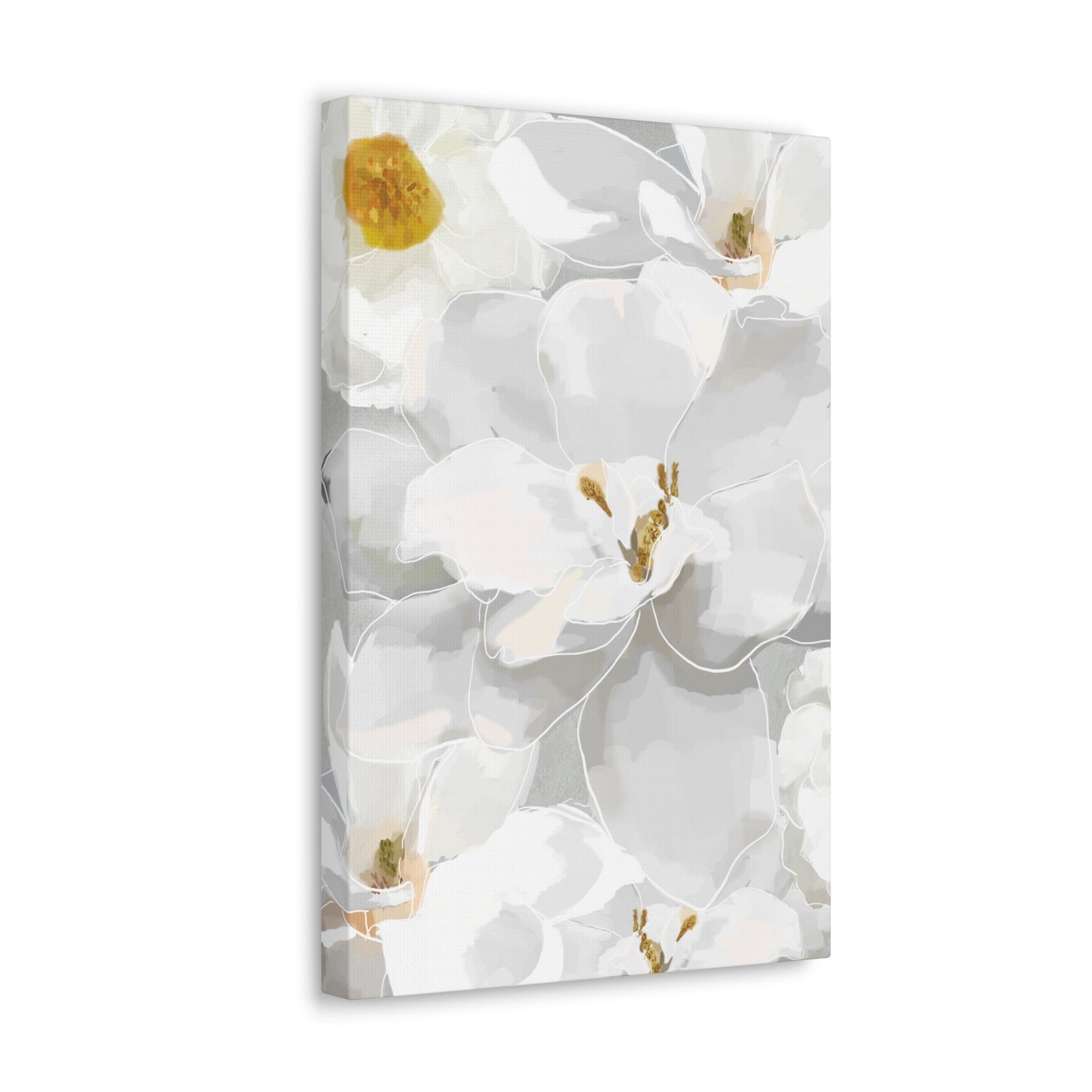 White Florals Canvas Print