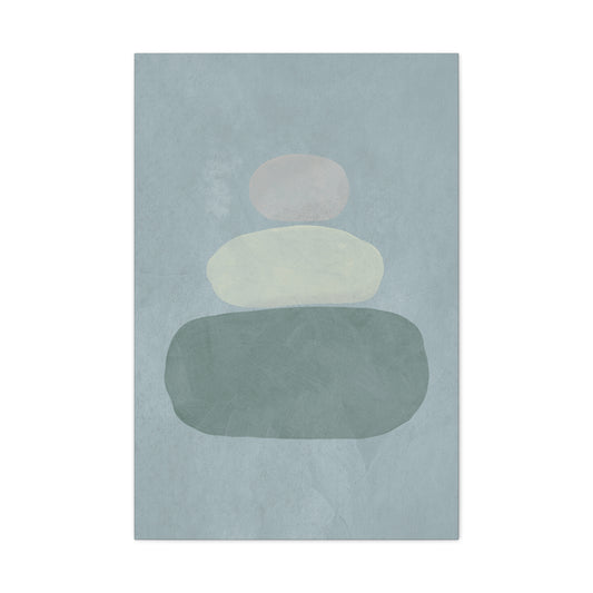 Pebble Stack in Blue Canvas Print