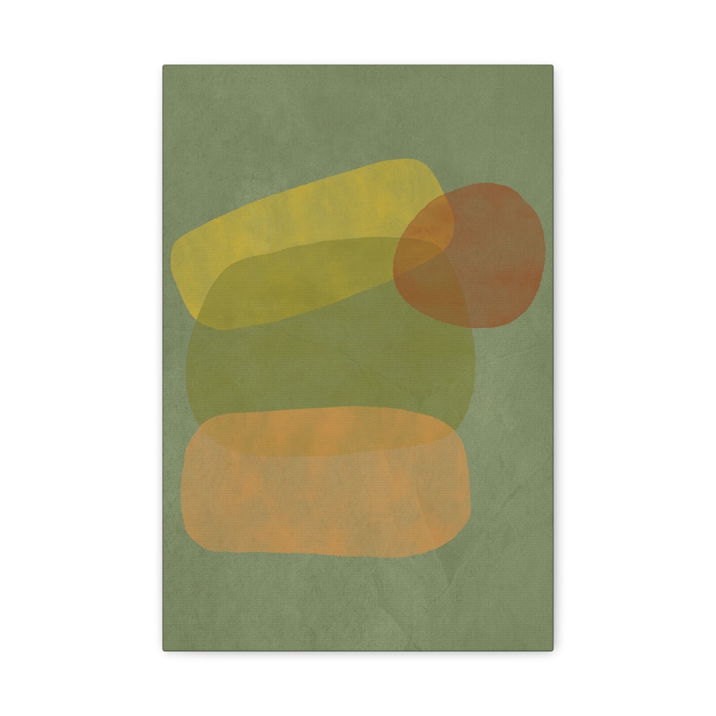 Pebble Stack in Green Canvas Print