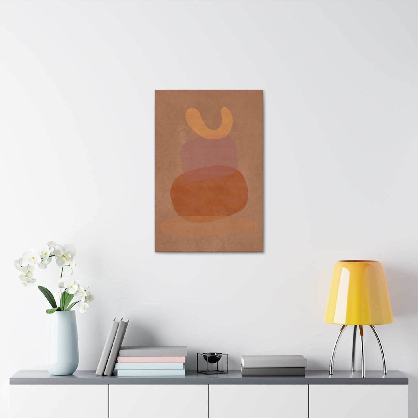 Pebble Stack in Orange Canvas Print